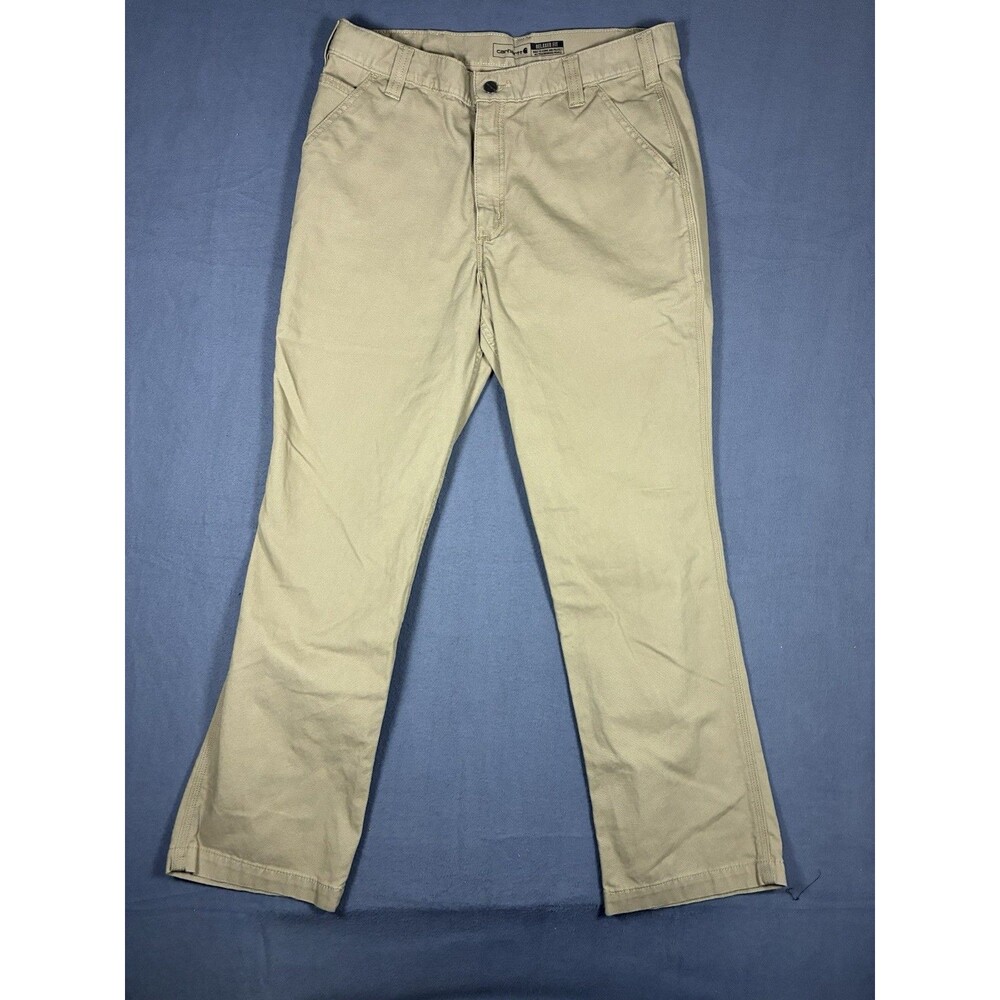 Carhartt Pants Mens 36x32 Beige Carpenter Relaxed Fit Canvas Workwear Utility
